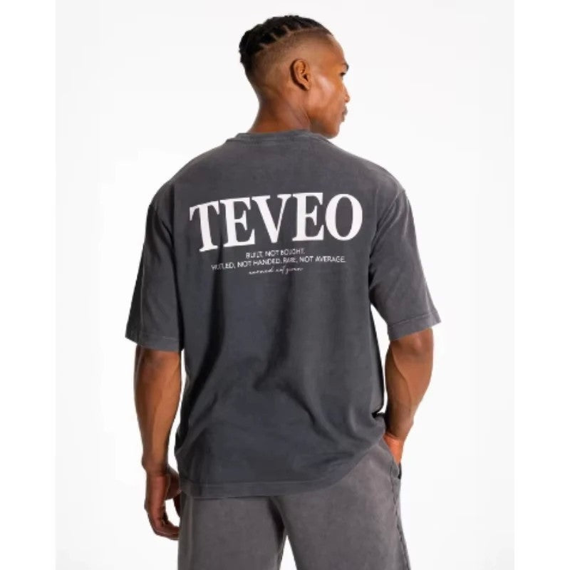2025 New Fashion Brand TEVEO Cotton Classic Short-sleeved Round Neck T-shirt Loose Casual Fashion Top Couple T-shirt Summer