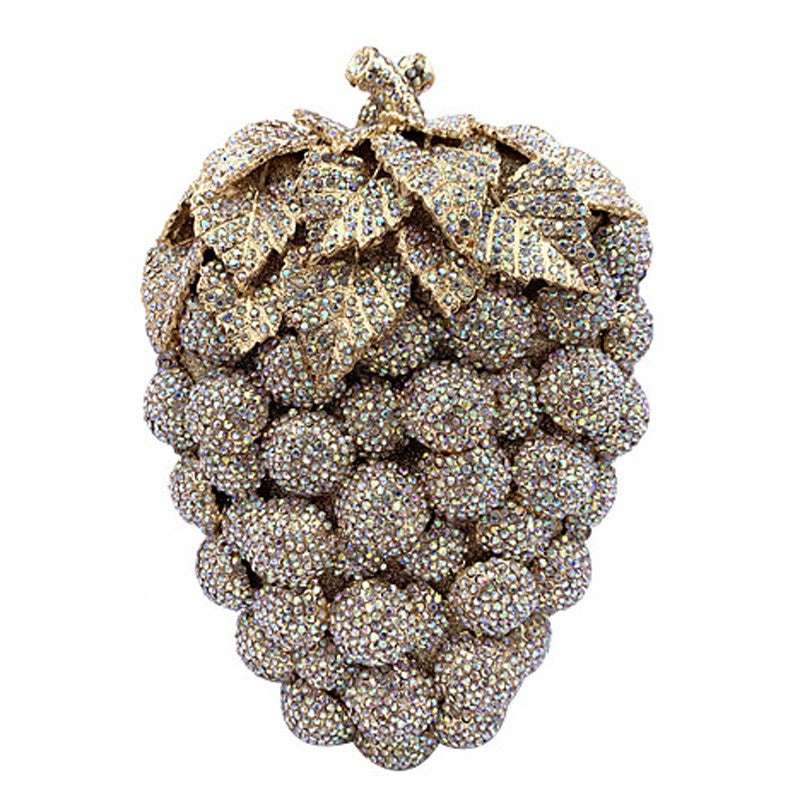 Fashion Grape Crystal Bags Purse Purple Designer Women Party Clutches Mini Clutch Bags Drop Shipping Wedding Bridal Handbags