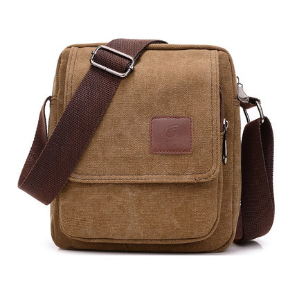 Casual crossbody bag, men's retro canvas crossbody bag, suitable for going out and daily commuting, shoulder bag