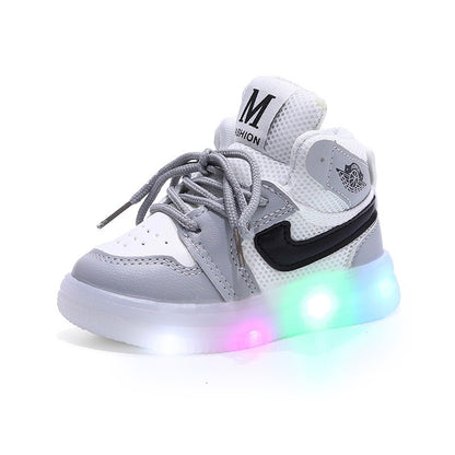 Children Shoe Spring and Autumn Boys Girls Lighted Sneakers Glowing Shoe Soft Soled Breathable Casual Infant Toddler Shoes