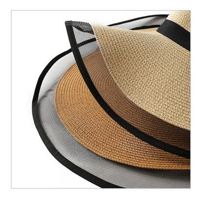 Chapéu de Sol Feminino, Aba Grande, Ondas, Boné de Praia, Chapéu Feminino, Viseiras de Sol de Aba Grande, Boné Panamá com Proteção UV, Chapéu Dobrável de Palha, Protetor Solar Vintage