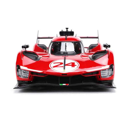 Bburago 1:18 2024 Wec QatarFerrari 499p 24h Lemans Modificata 24 Racing No83 Miniature Diecast Model Toys Acrylic Box Black #51