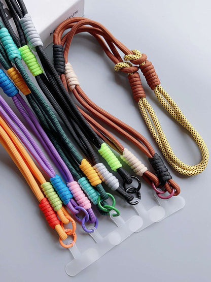Cordão de pescoço tipo alça transversal ajustável para celular, estilo coreano, com remendo de substituição para acessórios de celular
