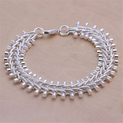 Pulseira Requintada em Prata Esterlina 925 com Corrente Sólida, Amuleto da Moda, Feminino e Masculino, Joias para Casamento, Modelos Lindos e Simples