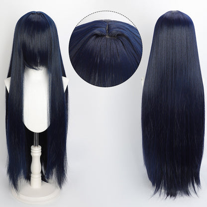 Peruca Colorida de 100cm Longa Lisa Cosplay Anime Fantasia Festa Perucas Sintéticas Resistentes ao Calor