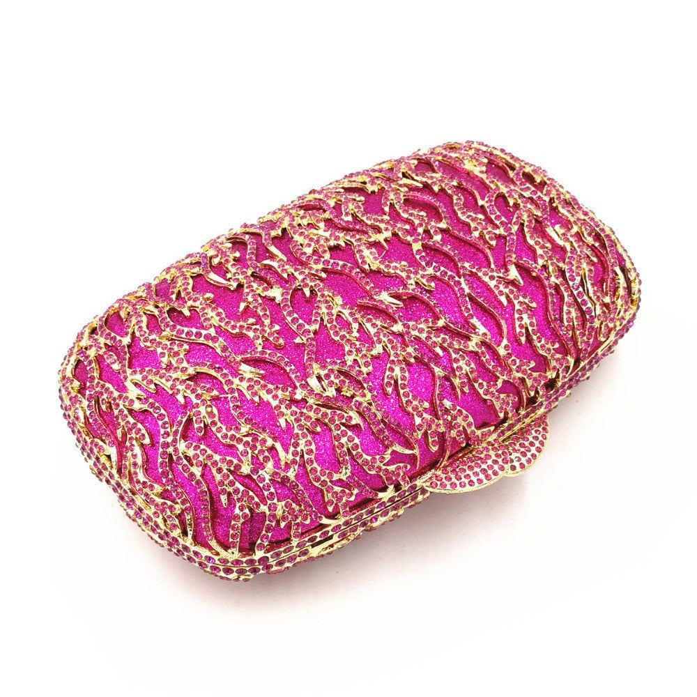 female Hollow Out Golden/black/gray Diamond Wedding Party Handbag Purse Women Crystal Clutch Evening Minaudiere Bag mom gifts