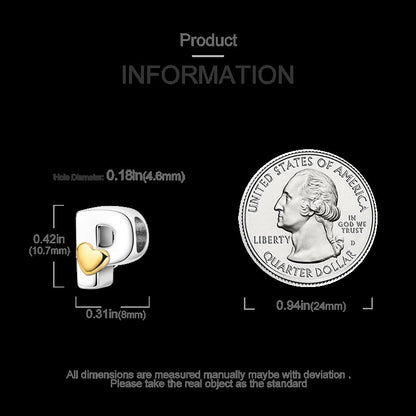 Fit Original Bangle Bracelet DIY A-Z Alphabet Charms Bead 925 Sterling Silver CZ Zircon LOVE Letter Dangle Pendant Jewelry Gift
