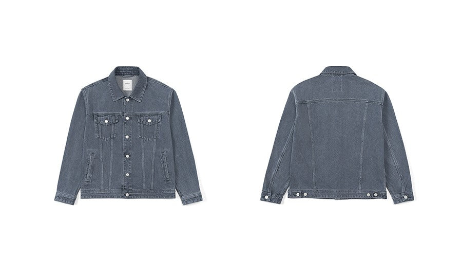 SIMWOOD 2025 Autumn New Oversize Denim Jackets Men 12oz Washed Classical Denim Coats