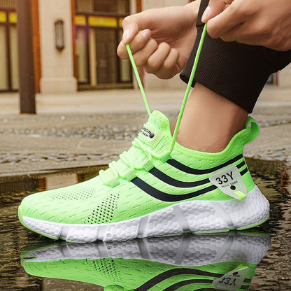 Tênis Masculino Casual Esportivo Respirável Leve Tênis de Caminhada ao Ar Livre em Tela Preta Tênis de Corrida Atléticos para Caminhada