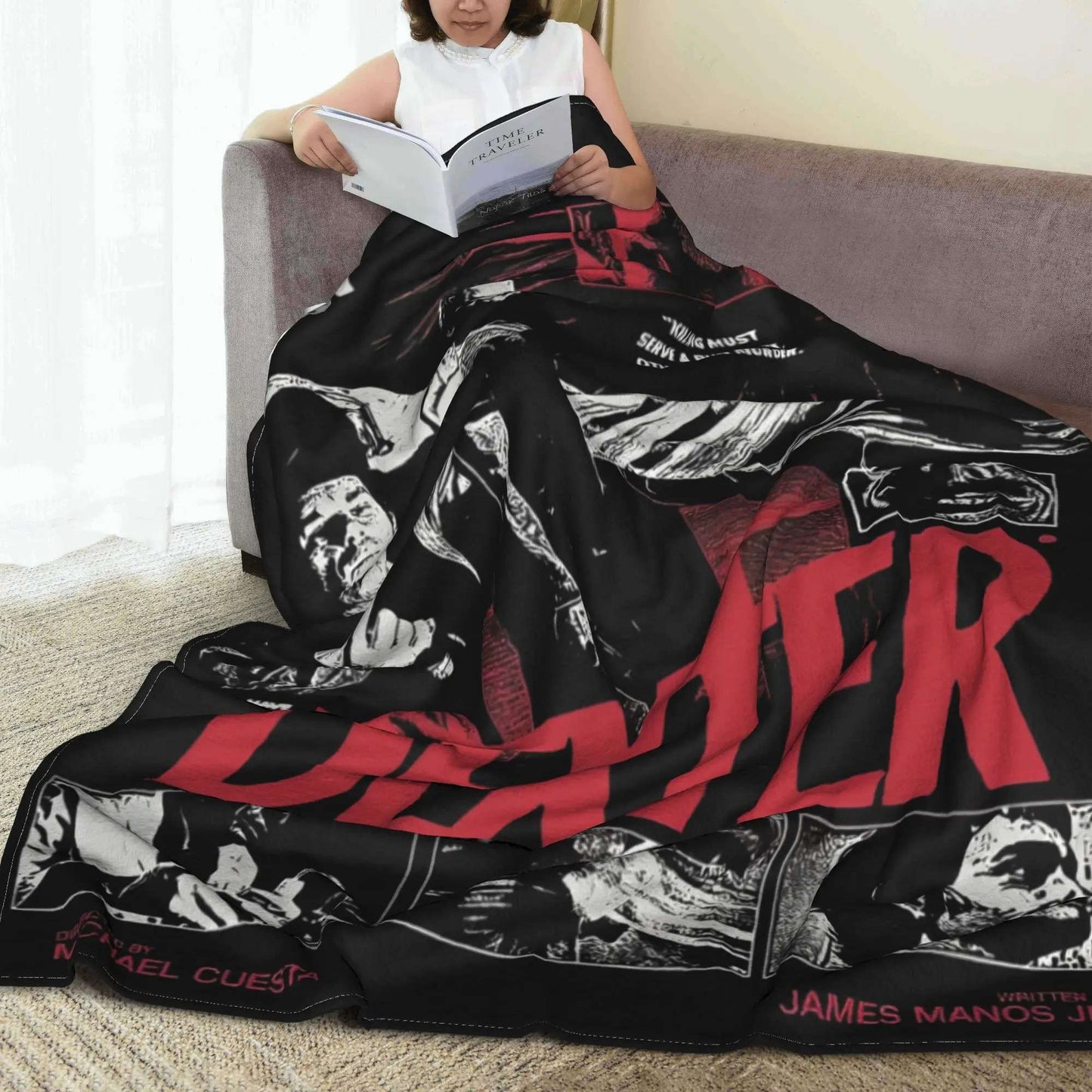 Dexter TV Drama Morgan Manta de malha Filme de terror Cobertor de pelúcia Macio e quente para cama ou sofá