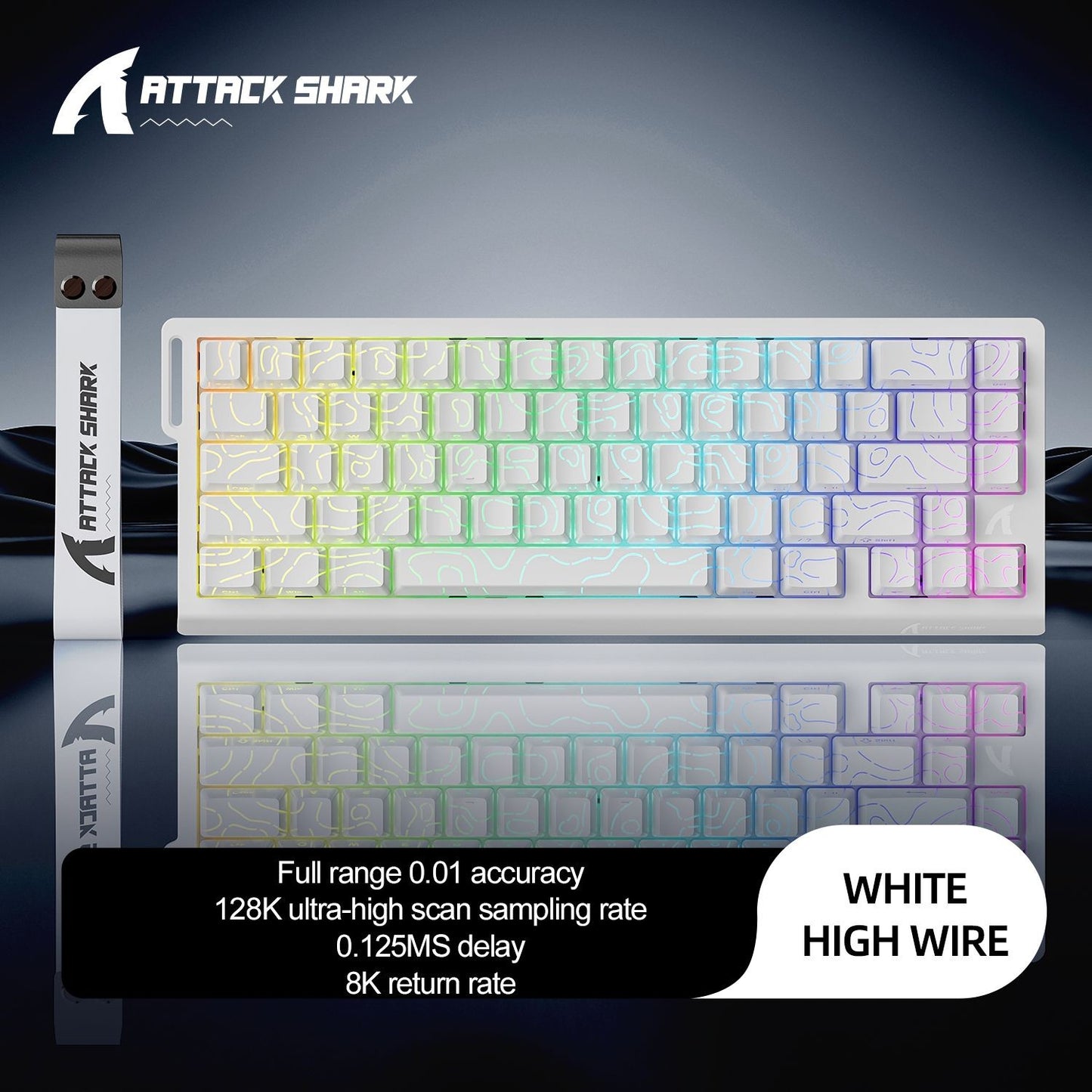 Teclado com Switch Magnético ATTACK SHARK X68HE Com Fio e FREEWOLF F68 Com Fio F68Pro Sem Fio para Jogos Profissionais 8K Hz 0,01mm Gatilho Rápido