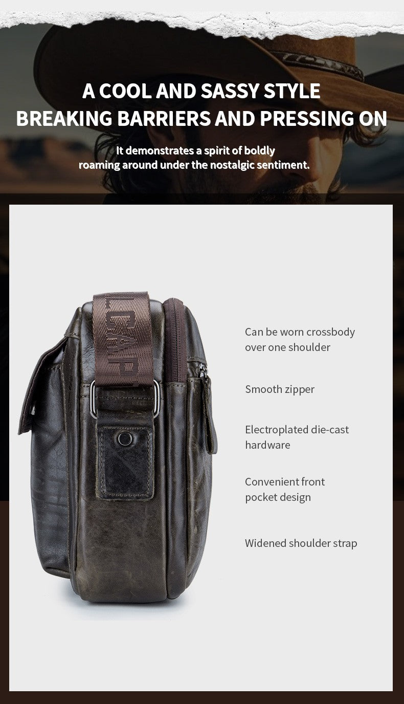 BULLCAPTAIN Genuine Leather Men's Crossbody Bag Large Capacity Casual Multifunctional Handbag A Fashion Business Briefcase
