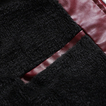 Mens Vintage Motorcycle Jacket 2023 Men Fashion New Biker Leather Jacket Male Embroidery Bomber Coat Winter Fleece Pu Overcoat