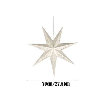 New 50/70cm Hollow Star Pendants Christmas Decorations Eid Mubarak Star Lanterns Folding Hanging Paper Stars Party Decorations
