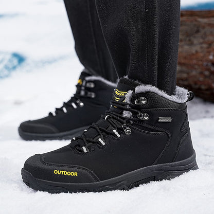 New Men Winter Snow Boots For Waterproof Leather Sneakers Super Warm Men's Boots Outdoor Male Hiking Boots Work Shoes Big Size