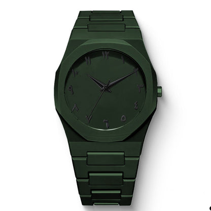 New Fashionable Men's Watch Simple Black Male Quartz Watches Arabic digital Casual Drip Oil Strap