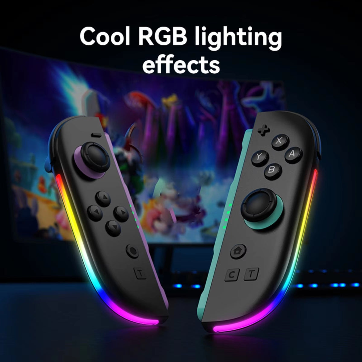 Wireless RGB Joy-Con Controller for Switch 2 Hall Effect Joystick 6-Axis Gyro Turbo Dual Vibration Gamepad Accessories