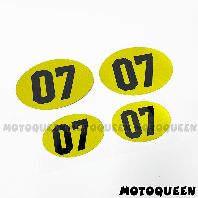 Cafe Racer Number 07 Vintage Motorcycle Decal Oval Fuel Tank Side Cover Fairing Stickers For BMW Suzuki Kawasaki Honda Harley