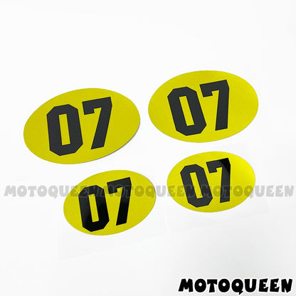 Cafe Racer Number 07 Vintage Motorcycle Decal Oval Fuel Tank Side Cover Fairing Stickers For BMW Suzuki Kawasaki Honda Harley