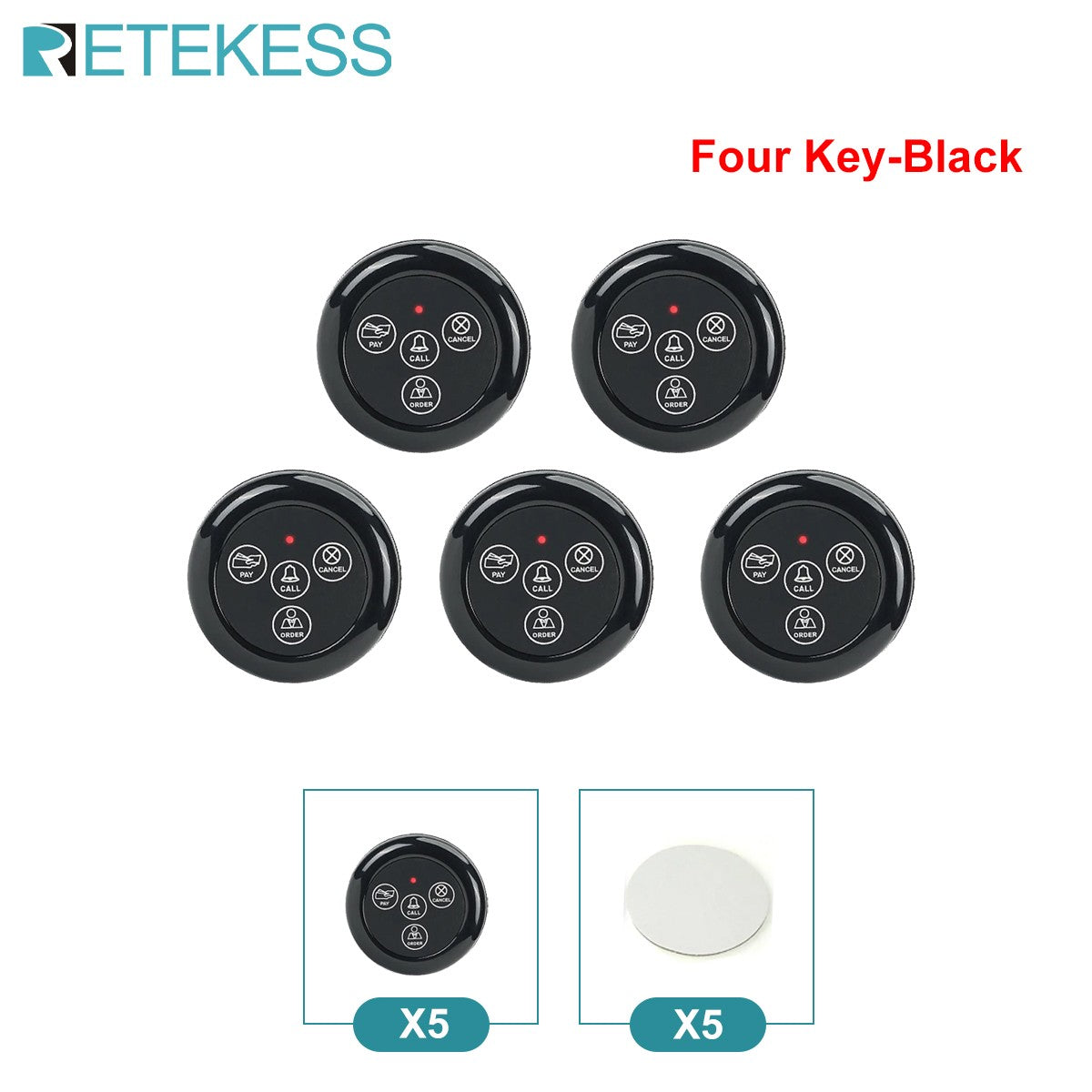 Sistema de chamada para garçons de restaurante com narguilé Retekess TD112, pager de relógio à prova d'água, botões de chamada de garçom TD032 para bar, café, clínica, hotel