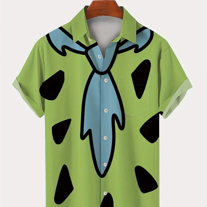 Tie Geometric Graphic Men's Shirt Fashion Hawaiian Shirts Men's Clothing Button Shirt Summer Streetwear Fashion Men Clothes