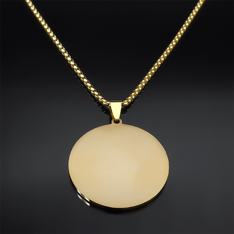 Colar de Anjo Medalha Sete Arcanjos para Mulheres Homens Aço Inoxidável Selo de Salomão Proteção Corrente Joias colar NZZZ504S02