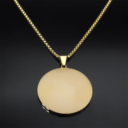 Colar de Anjo Medalha Sete Arcanjos para Mulheres Homens Aço Inoxidável Selo de Salomão Proteção Corrente Joias colar NZZZ504S02