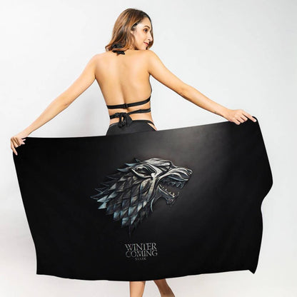 Film G-Game Of T-Thrones Microfiber Blanket Quick Drying Beach Towels Oversized Printing Super Absorbent Pool Towel Blanket