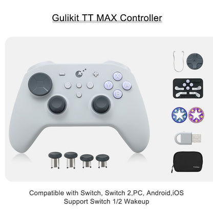 GuliKit TT Pro/Max Wireless Controller for Nintendo Switch 1/2 with Tension Adjustable TMR Joysticks for Windows Android iOS