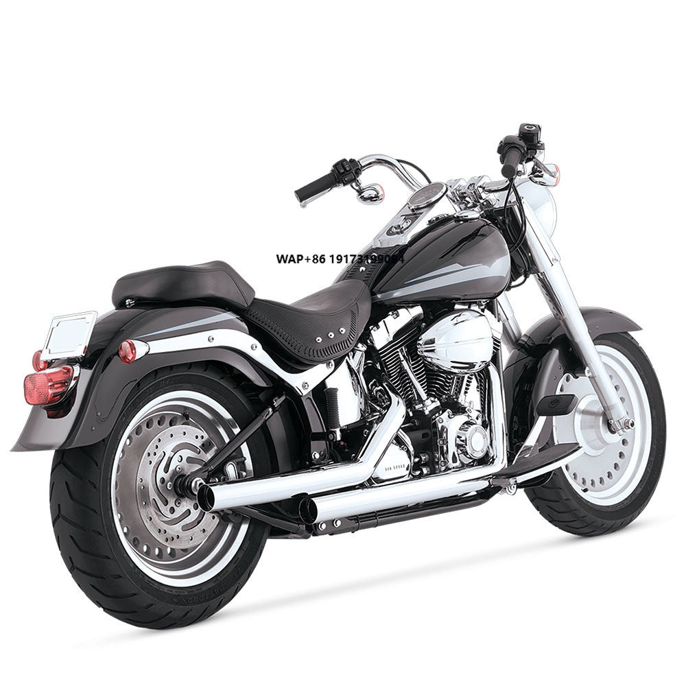 Full Coverage Stainless Steel Motorcycle Exhaust System with Heat Shields Compatible for 2007-2011 FXST/FLST Exhaust Pipe