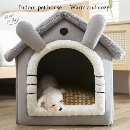 Casas de inverno dobráveis para cães e gatos de pequeno e médio porte, colchões, produtos para animais de estimação, cestos para filhotes, casas de inverno