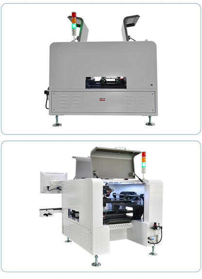 Máquina SMD para Fabricação de Circuitos Integrados SMT550 Máquina de Colocação e Seleção de Componentes Eletrônicos com 4 cabeças e 50 alimentadores