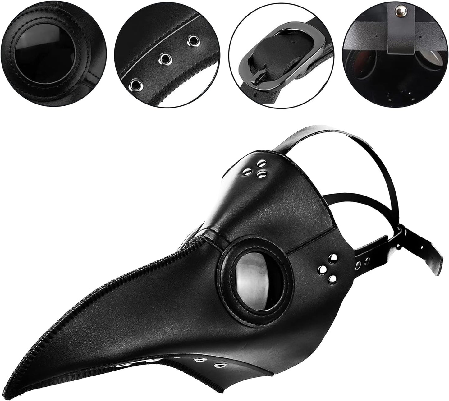 Man Halloween Plague Doctor Mask and Shawl Long Nose Beak Leather Masks For Adult Reaper Cloak Black Hat Cosplay Costume Props