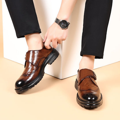 British Style New Oxford Shoes Men's Thick Soled Carved Blok Wedding Leather Shoes High-quality Designer Business Formal Loafers