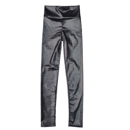 Women Spring Autumn Leggings Pants High Waist Faux Leather Leggings Female Elastic Slim Skinny Sexy Leather Pants Trousers