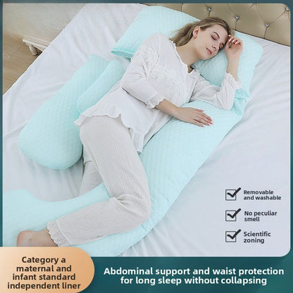 Pregnant women's pillows side sleeping pillows abdominal support U-shaped throw pillows for pregnant women to sleep are enlarged