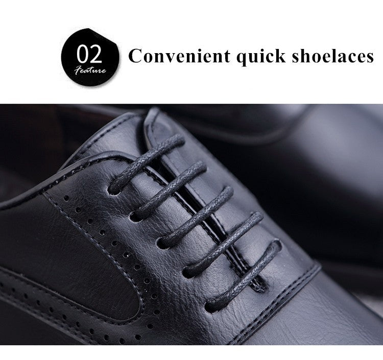 European Style Brown Leather Shoes Man Platform Pointed Toe Men's Dress Shoes Large Size 38-48 Quality Elegant Shoes For Men