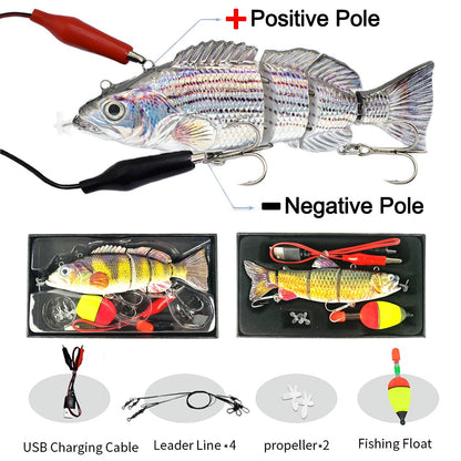 Iscas Robóticas de Natação 130mm 4 Segmentos Swimbait 35/54g Pesca Auto Elétrica Wobblers Recarregável USB Luz LED Para Baixo e Lúcio