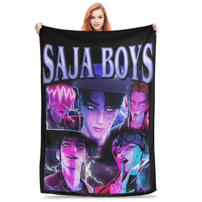 Kpop Demon Hunters Zoey Huntrix Blankets  Plush Vintage Soft Throw Blankets for Bedspread Summer,