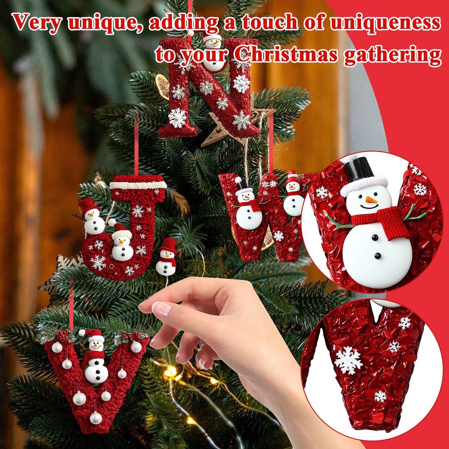 26 Letter Christmas Tree Hanging Personalized Christmas Letter Decoration Holiday Ornaments Christmas Tree Ornaments 2025