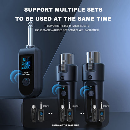 Conversor de Microfone Sem Fio XLR Recarregável Transmissor e Receptor Microfones para Mesa de Áudio Microfone Dinâmico Guitarra Elétrica