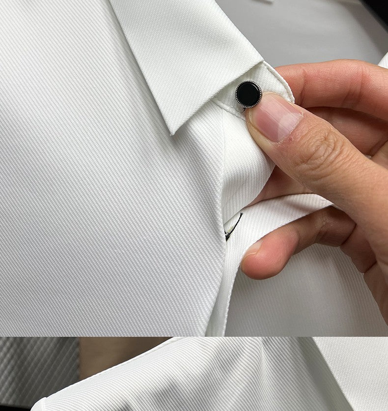 High End Brand New Summer Solid Color Silk Cotton High-quality Short Sleeved Polo Men's Fashionable Business Seamless Casual Top