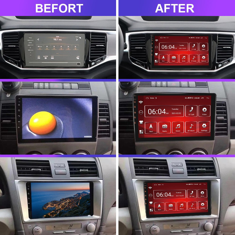Podofo Rádio Automotivo Android 12 Androidauto Carplay 2 Din GPS Áudio Automotivo 7"/9"/10" WIFI BT Leitor Multimídia Automotivo para VW Ford