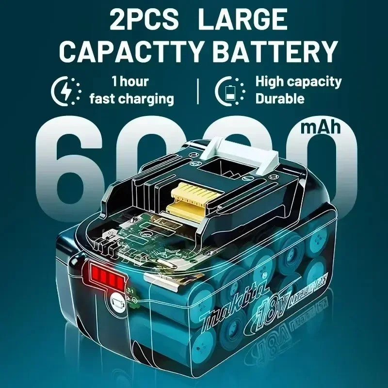 Bateria 100% Original para Makita 18V 6.0Ah Recarregável para Ferramentas Elétricas Makita 18V BL1830 BL1830B BL1840 BL1840B BL1850 BL1850B