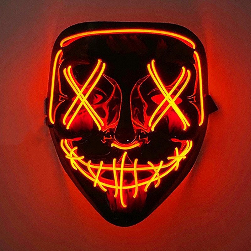 1 pcs Attractive Neon EL Wire Mask  More Colors For Choice Luminous LED Purge Mask Adult Cosplay Prop For Night Glow In The Dark