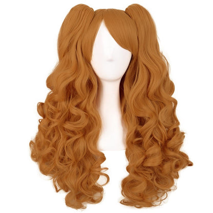 HAIRJOY Synthetic Hair  Wavy Pink Ponytail Wig for Jean Cosplay Game Princess  Anime Wigs with Hair Pigtails Bangs Halloween Wig