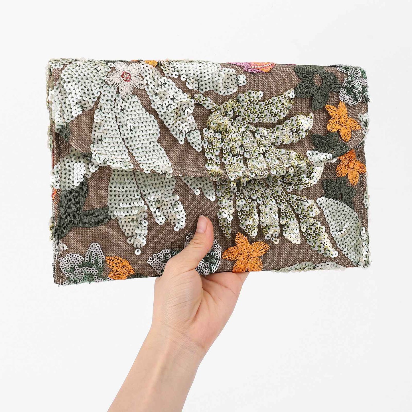 Straw Bag Evening Clutch Sequin Envelope Package Embroidered Handbag for Wedding Vacation Travel