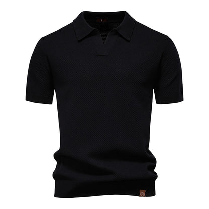 AIOPESON Men's Summer Breathable Polo Shirt Short Sleeve Solid Color Casual Polo Shirts for Men Lightweight Stretch Polo ?
