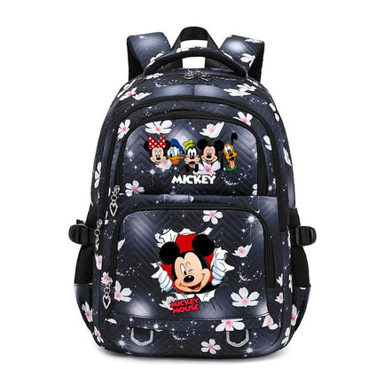 Mochila Mickey Minnie 3 Peças para Meninas e Meninos com Lancheira e Estojo, Mochila Escolar Fofa para Ensino Fundamental e Médio, Presente de Natal