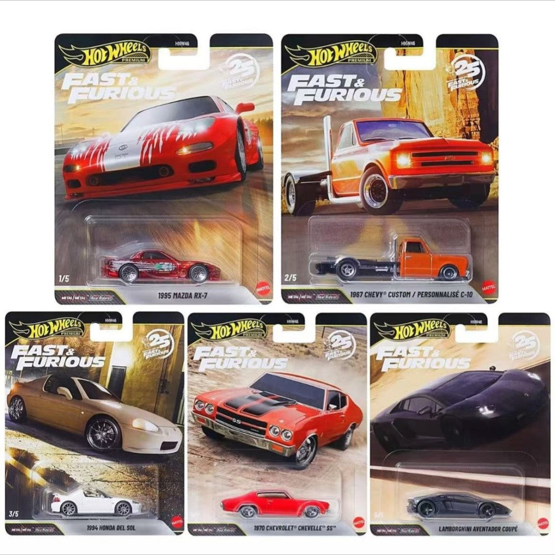 Hot Wheels HNW46 Fast & Furious Car Culture Modelos Die-Cast 1/64 Mazda RX-7 Honda & Lamborghini Carros Modelo Coleção de Menino Presente